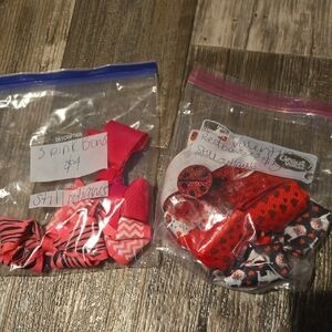 Stylish Pink and Red Hair Bows Set Of 6